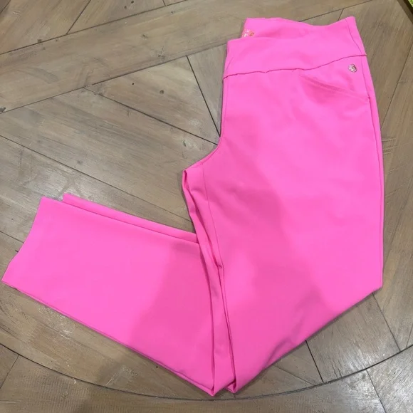 Lilly Pulitzer Luxletic Bright Pink Pull On Stretch Pants 14 - Picture 1 of 11